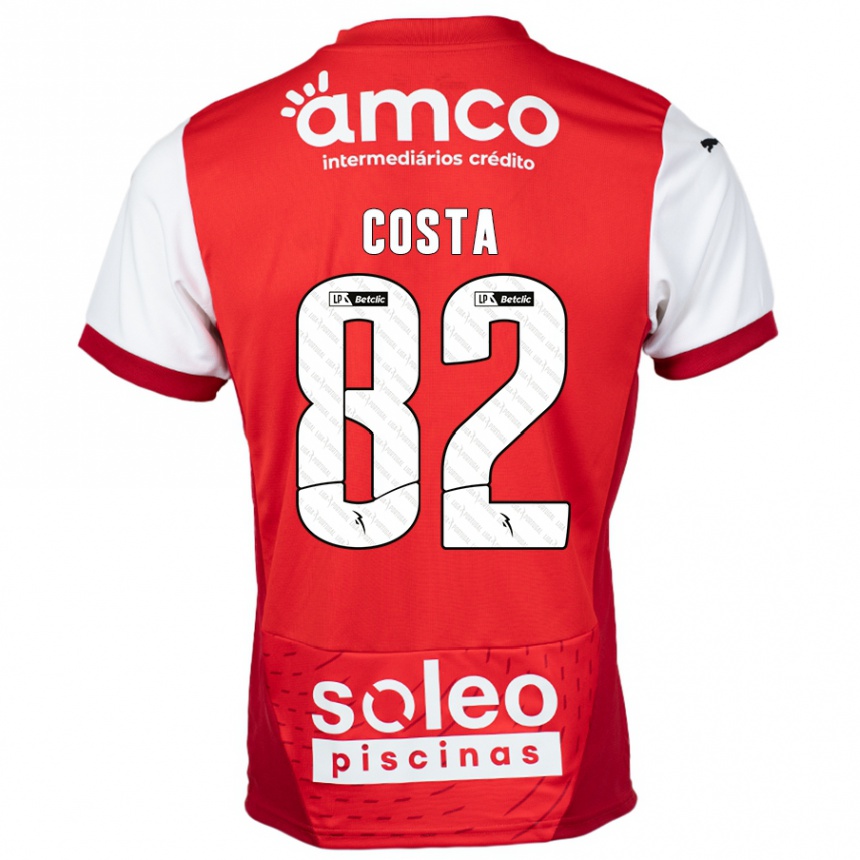 Men Football Gui Costa #82 Red White Home Jersey 2024/25 T-Shirt Uk