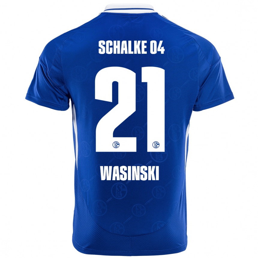 Men Football Martin Wasinski #21 Royal Blue Home Jersey 2024/25 T-Shirt Uk