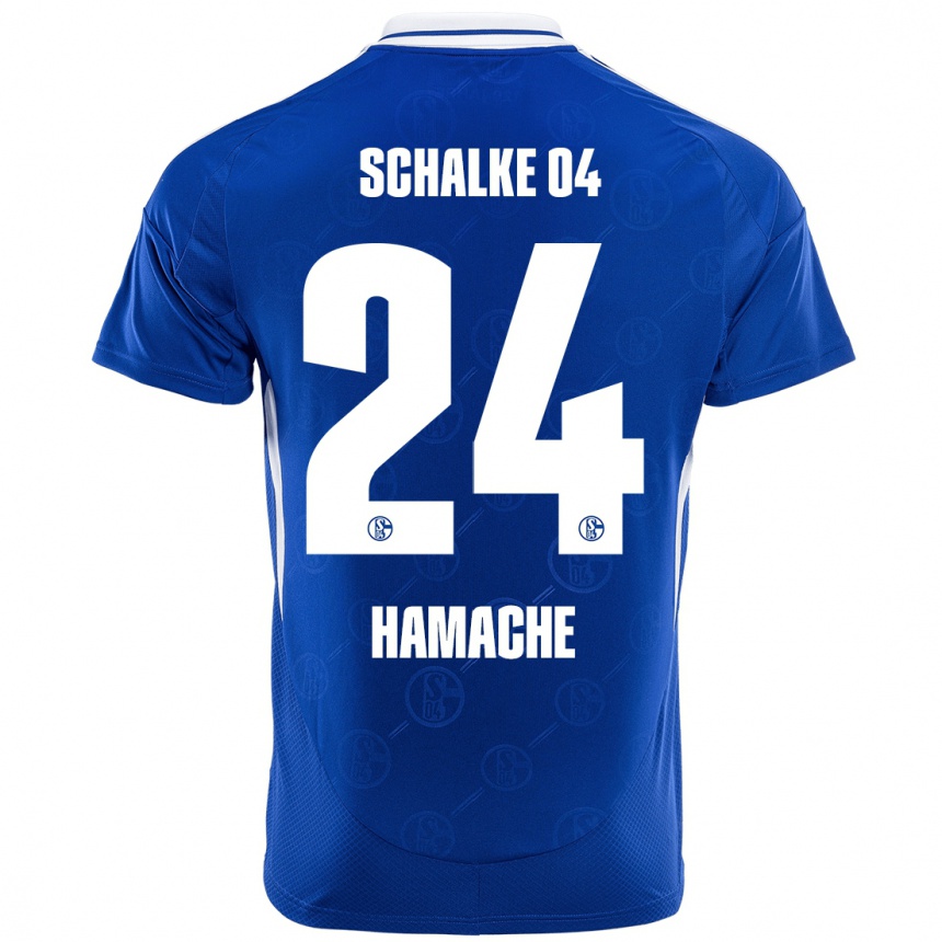 Men Football Ilyes Hamache #24 Royal Blue Home Jersey 2024/25 T-Shirt Uk