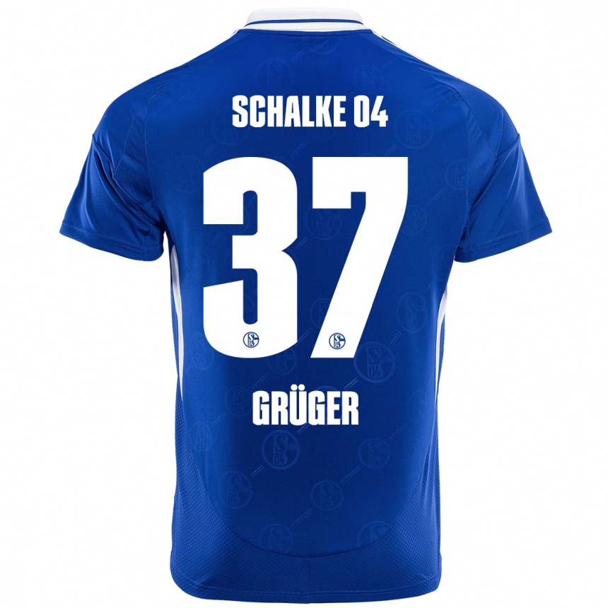 Men Football Max Grüger #37 Royal Blue Home Jersey 2024/25 T-Shirt Uk