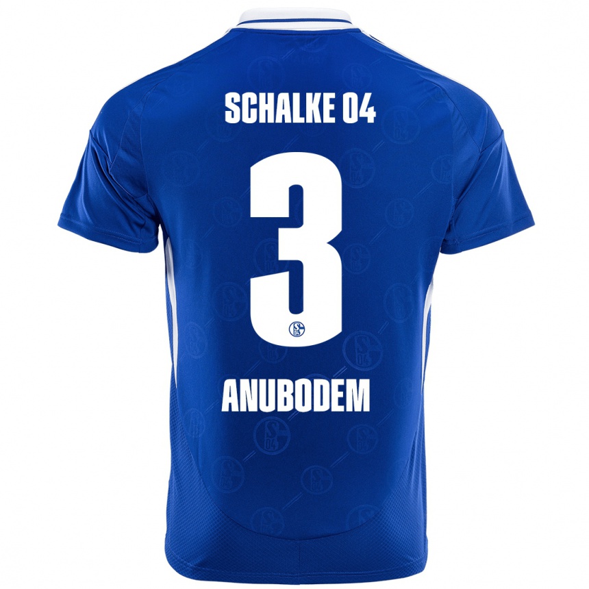 Men Football Ngufor Anubodem #3 Royal Blue Home Jersey 2024/25 T-Shirt Uk