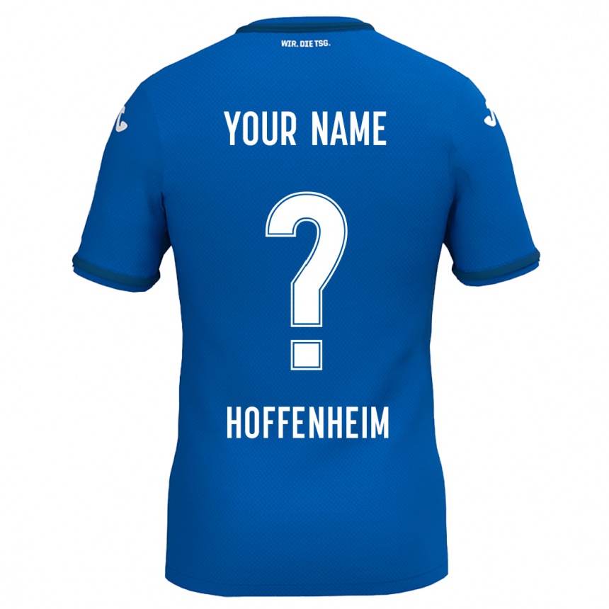 Men Football Your Name #0 Royal Blue Home Jersey 2024/25 T-Shirt Uk