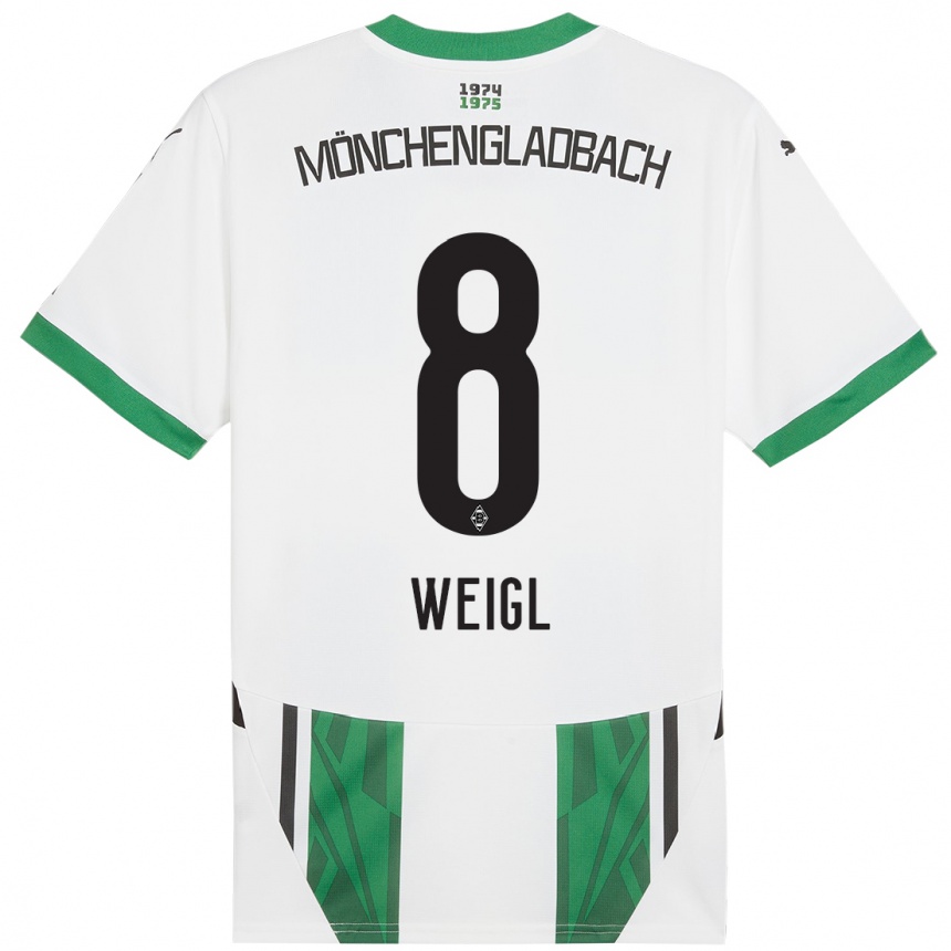 Men Football Julian Weigl #8 White Green Home Jersey 2024/25 T-Shirt Uk