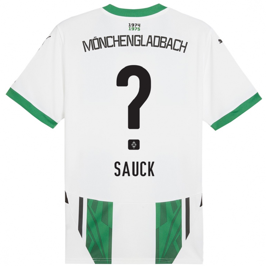 Men Football Kilian Sauck #0 White Green Home Jersey 2024/25 T-Shirt Uk