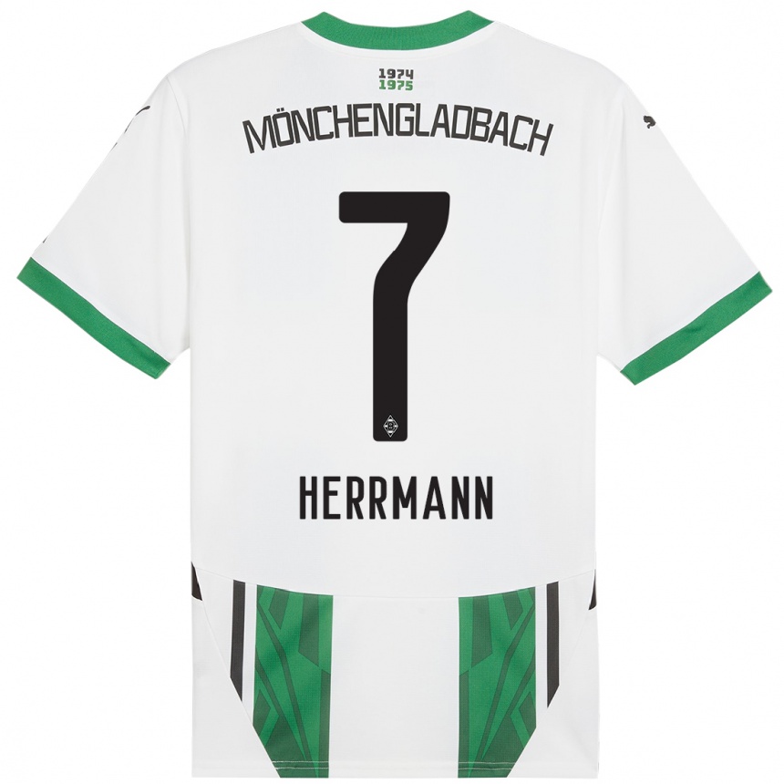 Men Football Patrick Herrmann #7 White Green Home Jersey 2024/25 T-Shirt Uk