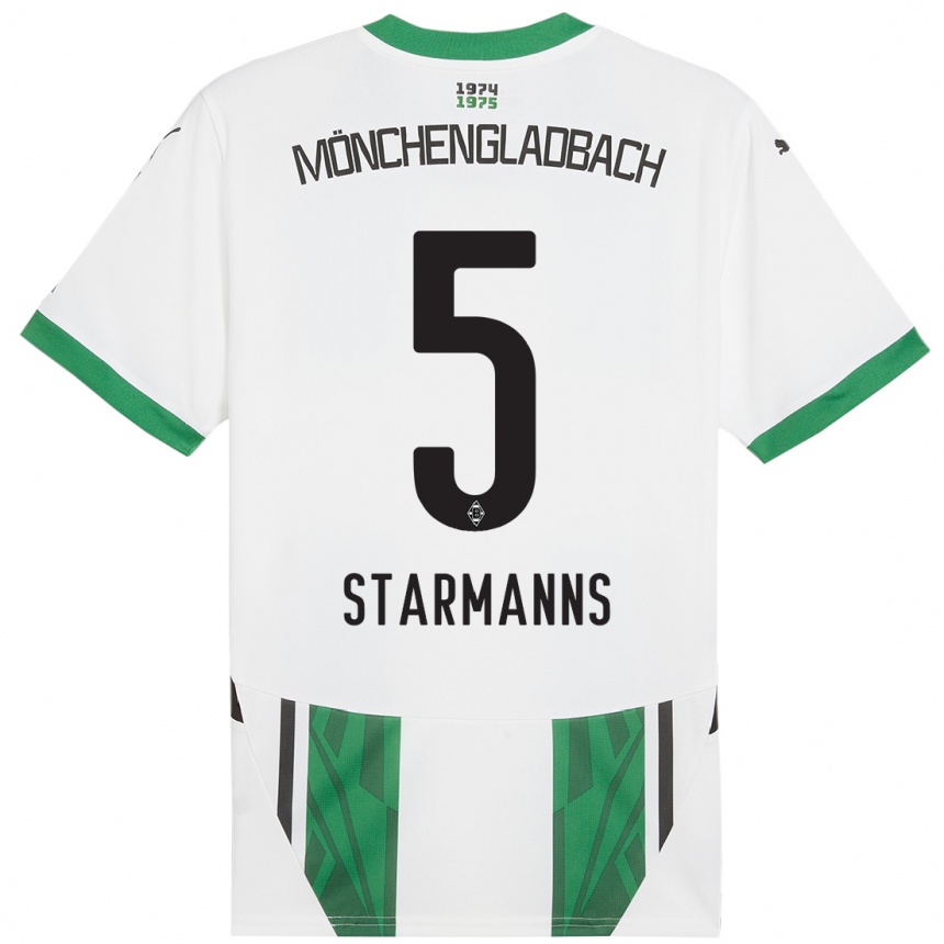 Men Football Sandra Starmanns #5 White Green Home Jersey 2024/25 T-Shirt Uk