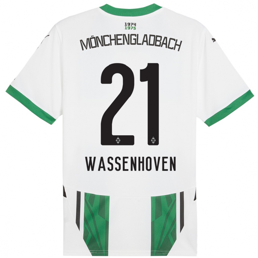 Men Football Michelle Wassenhoven #21 White Green Home Jersey 2024/25 T-Shirt Uk