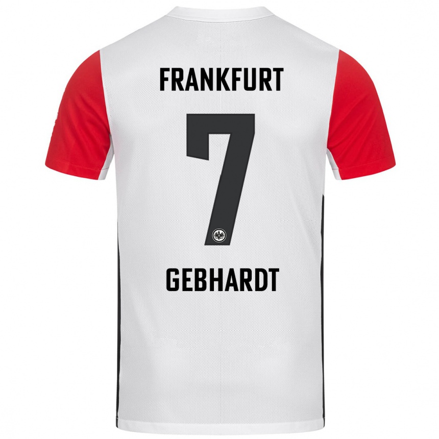 Men Football Luca Gebhardt #7 White Red Home Jersey 2024/25 T-Shirt Uk