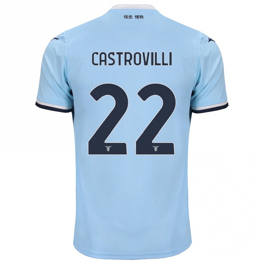 Men Football Gaetano Castrovilli #22 Blue Home Jersey 2024/25 T-Shirt Uk