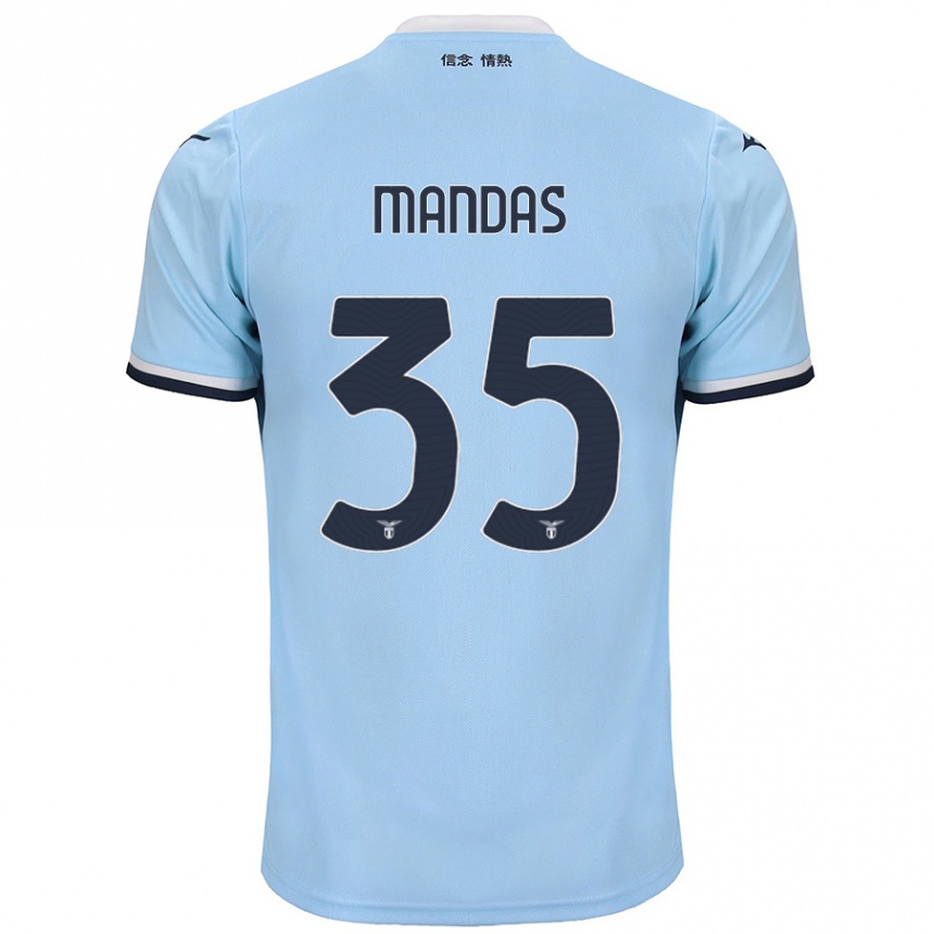 Men Football Christos Mandas #35 Blue Home Jersey 2024/25 T-Shirt Uk