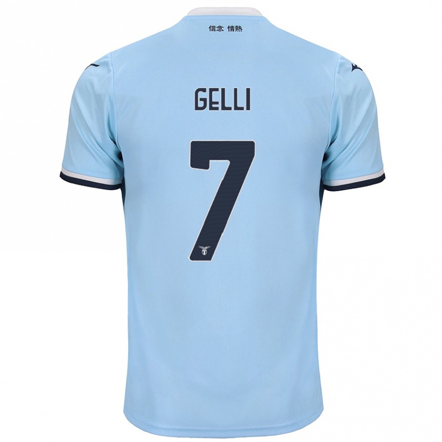 Men Football Valerio Gelli #7 Blue Home Jersey 2024/25 T-Shirt Uk