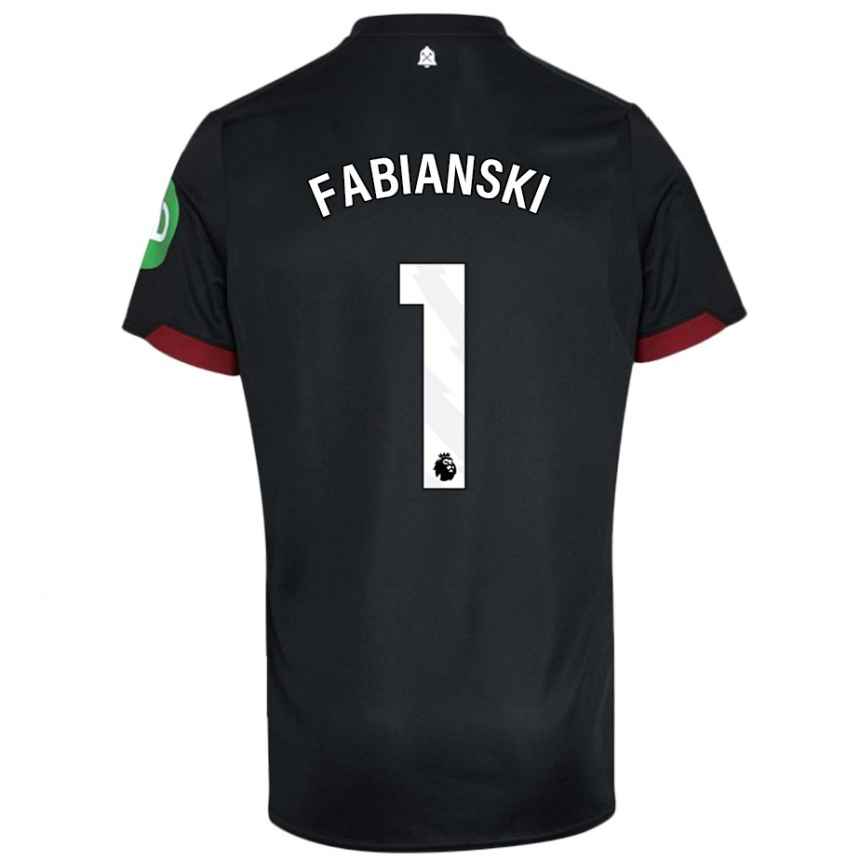 Men Football Lukasz Fabianski #1 Black White Away Jersey 2024/25 T-Shirt Uk