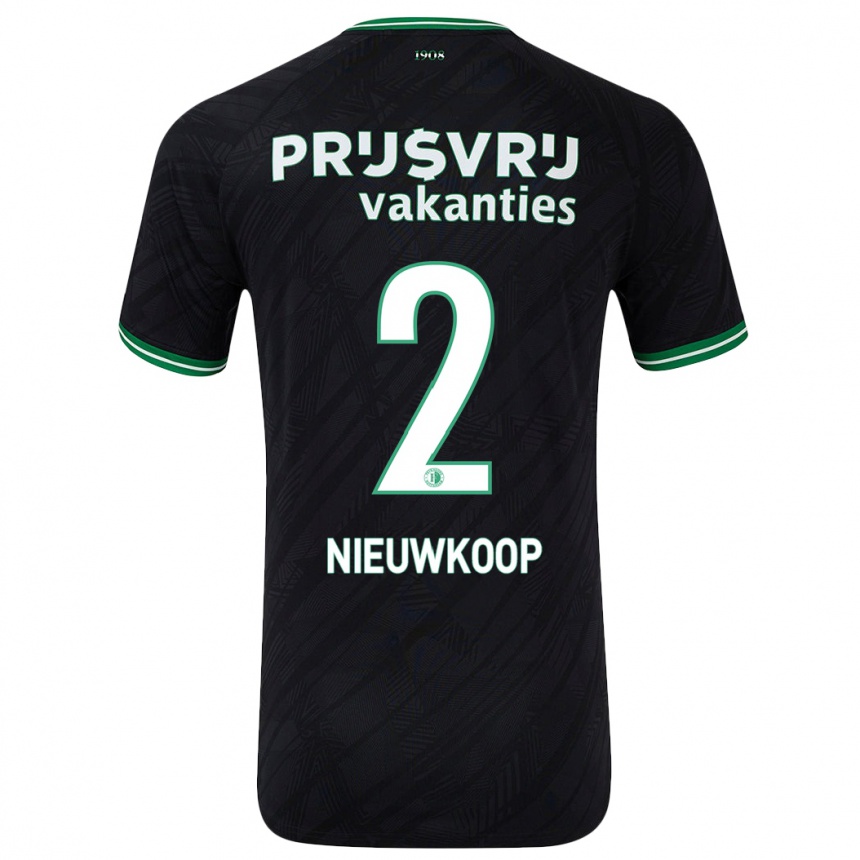 Men Football Bart Nieuwkoop #2 Black Green Away Jersey 2024/25 T-Shirt Uk