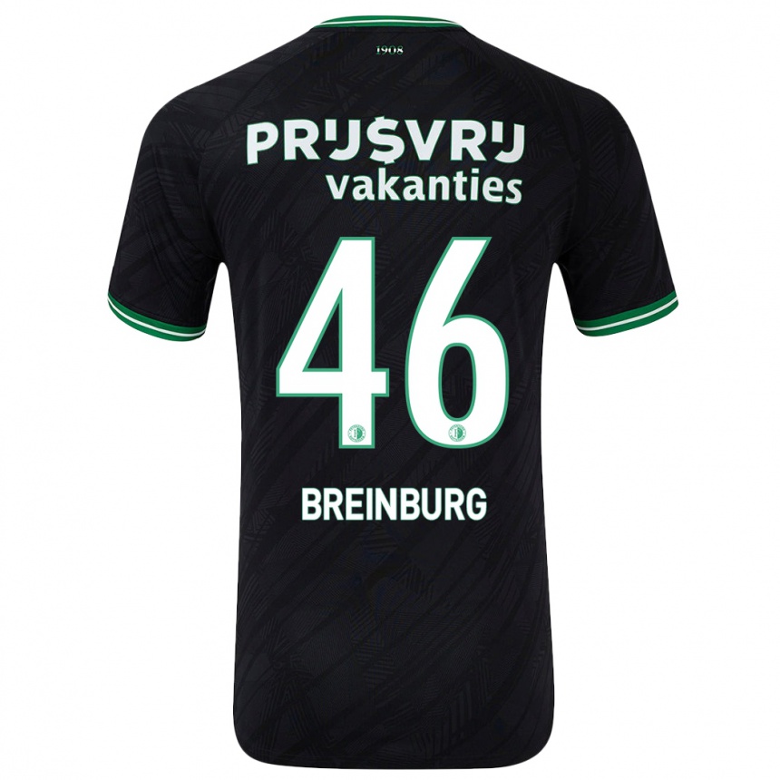 Men Football Rainey Breinburg #46 Black Green Away Jersey 2024/25 T-Shirt Uk