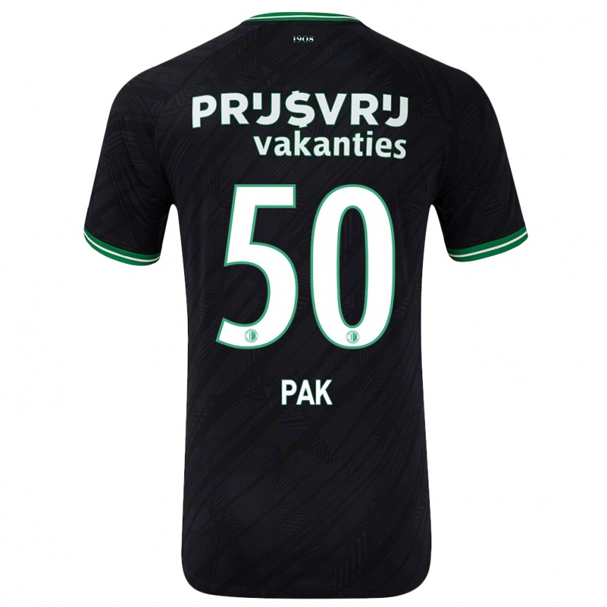 Men Football Sam Pak #50 Black Green Away Jersey 2024/25 T-Shirt Uk