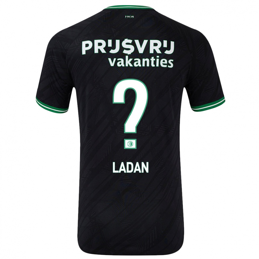 Men Football Delano Ladan #0 Black Green Away Jersey 2024/25 T-Shirt Uk