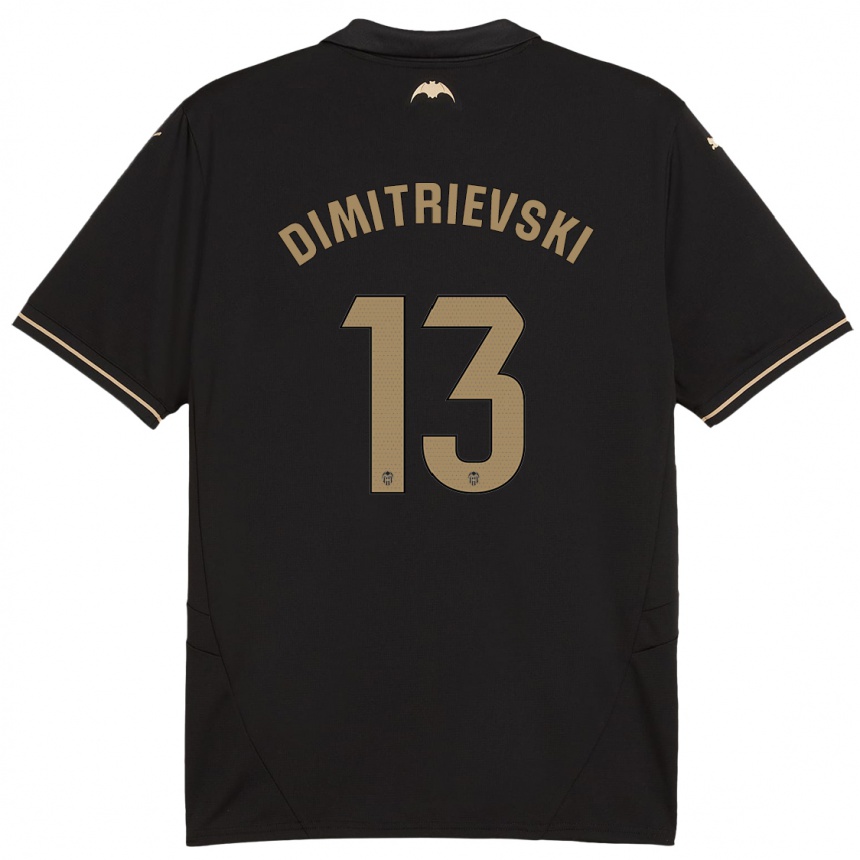 Men Football Stole Dimitrievski #13 Black Away Jersey 2024/25 T-Shirt Uk