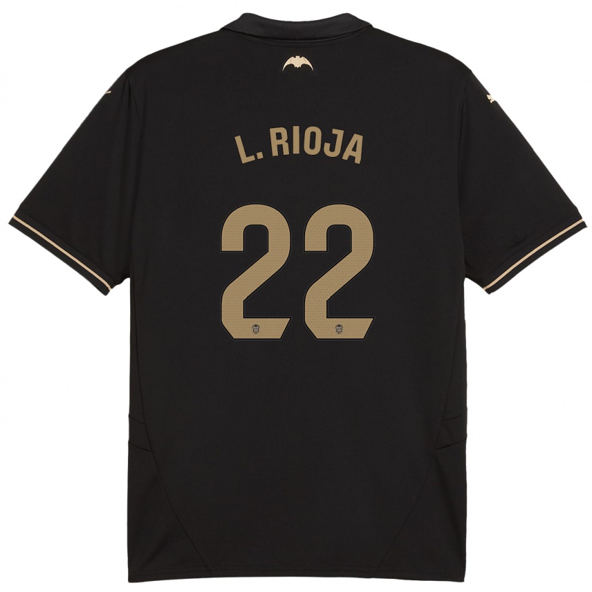 Men Football Luis Rioja #22 Black Away Jersey 2024/25 T-Shirt Uk