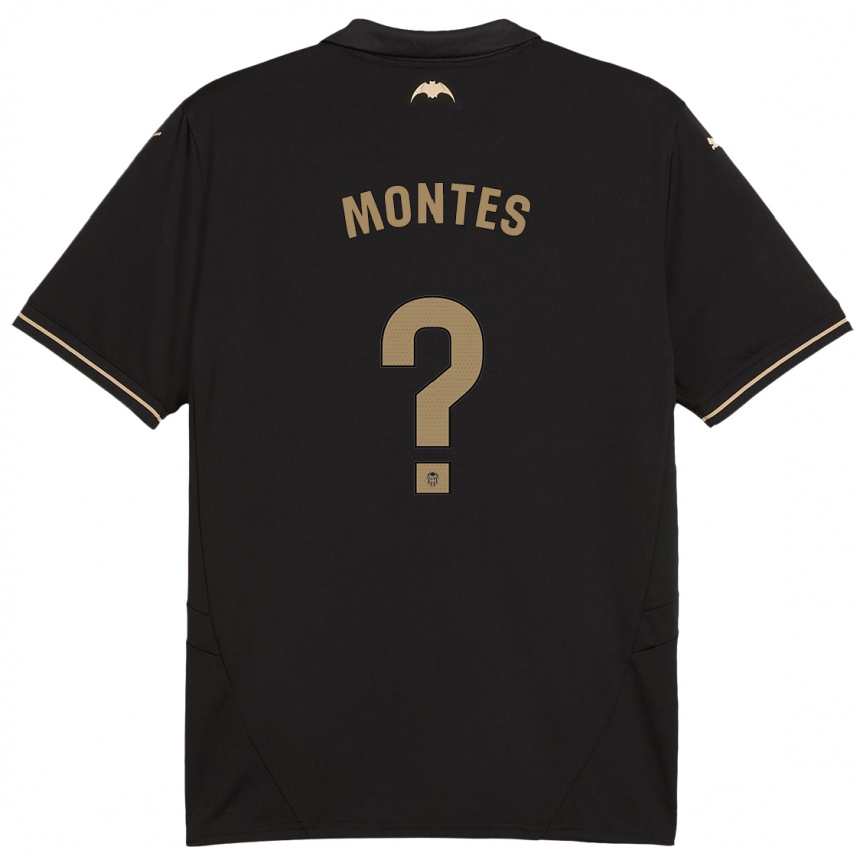 Men Football Jan Montes #0 Black Away Jersey 2024/25 T-Shirt Uk