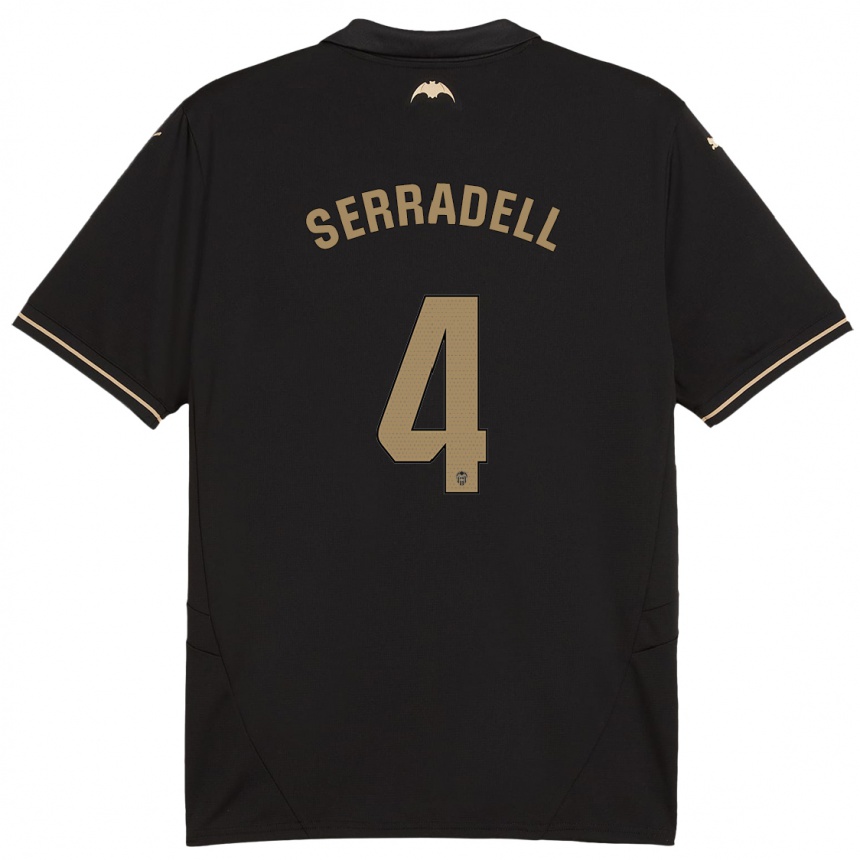 Men Football Álex Serradell #4 Black Away Jersey 2024/25 T-Shirt Uk