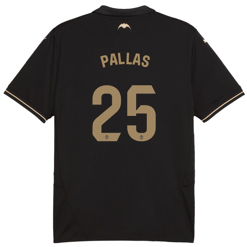 Men Football Nerea Pallas #25 Black Away Jersey 2024/25 T-Shirt Uk