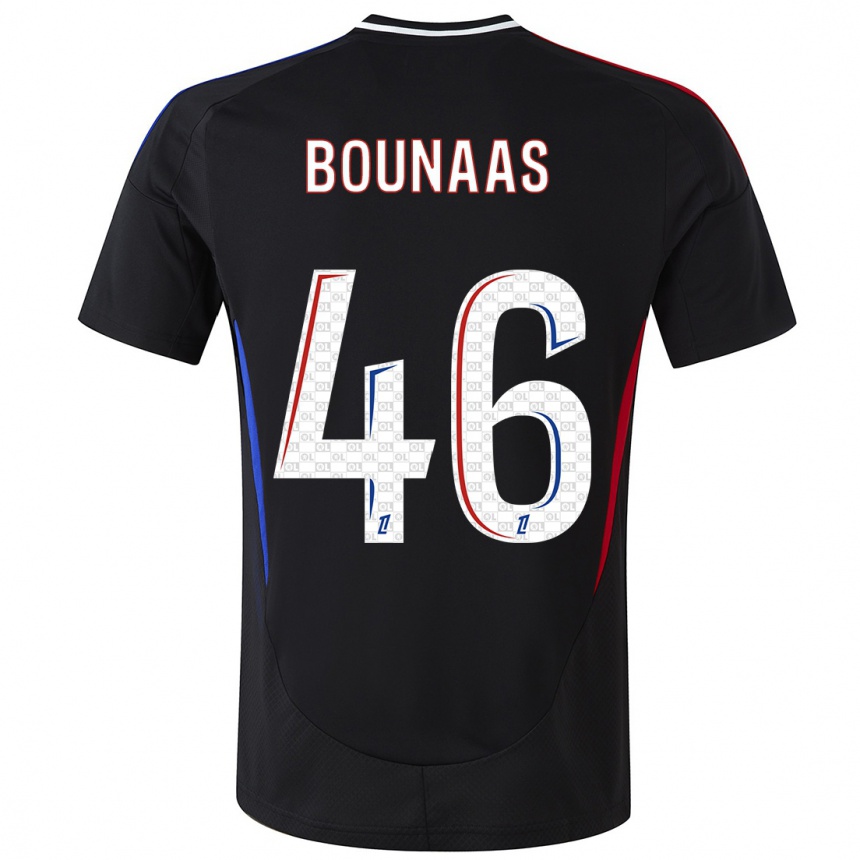 Men Football Idris Bounaas #46 Black Away Jersey 2024/25 T-Shirt Uk