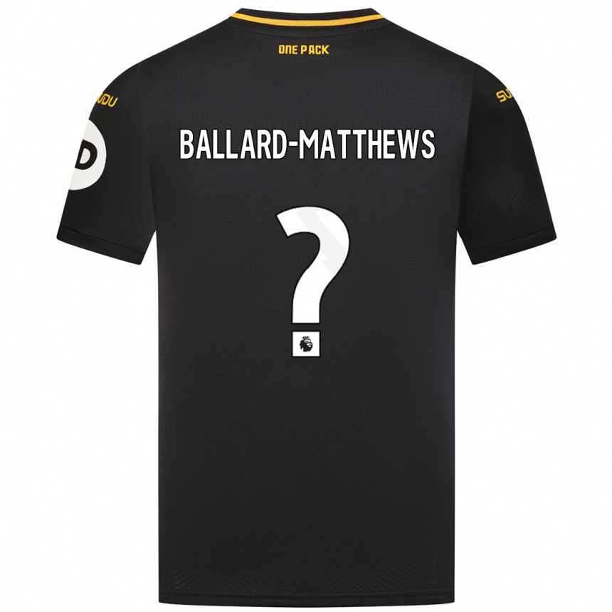 Men Football Emilio Ballard-Matthews #0 Black Away Jersey 2024/25 T-Shirt Uk