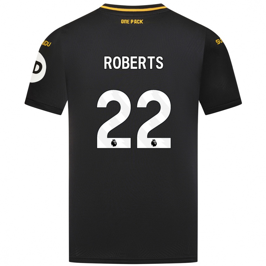 Men Football Beth Roberts #22 Black Away Jersey 2024/25 T-Shirt Uk