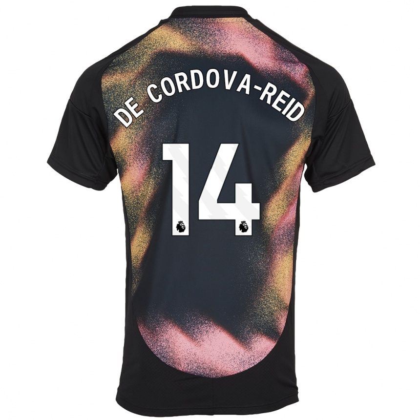 Men Football Bobby De Cordova-Reid #14 Black White Away Jersey 2024/25 T-Shirt Uk