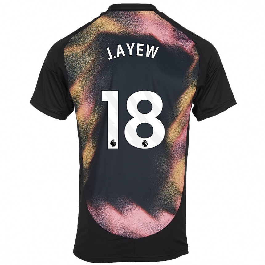 Men Football Ayew #18 Black White Away Jersey 2024/25 T-Shirt Uk