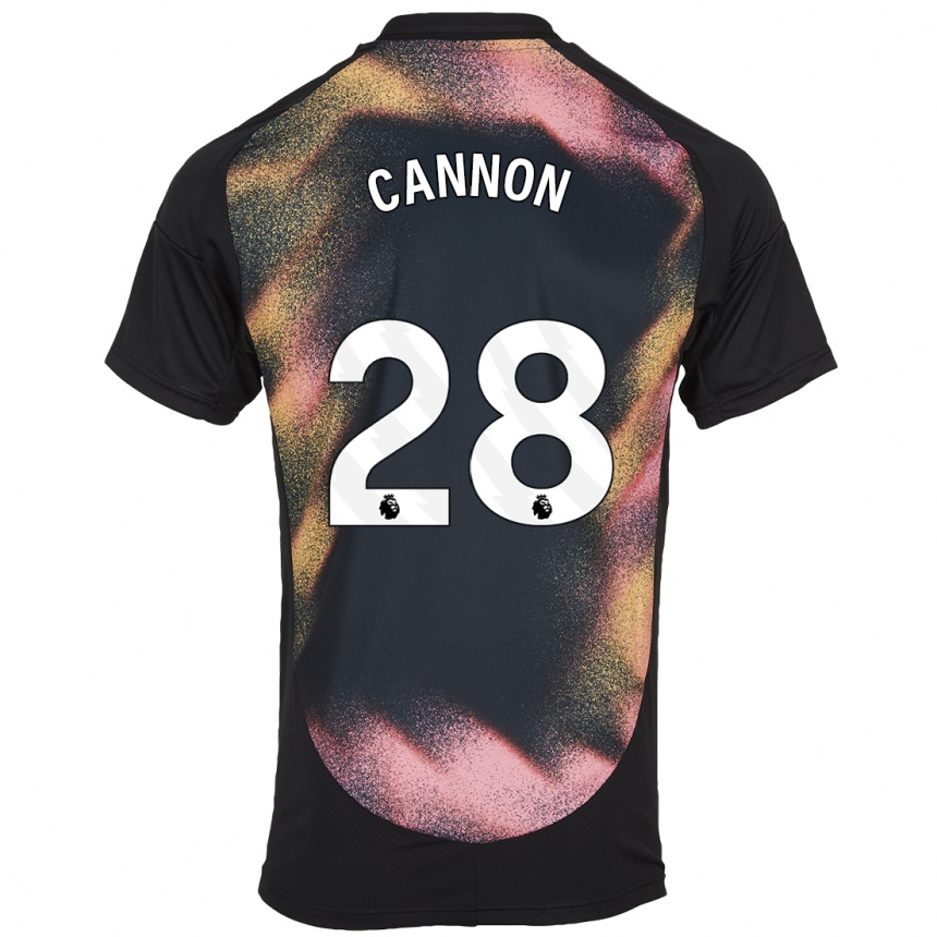 Men Football Thomas Cannon #28 Black White Away Jersey 2024/25 T-Shirt Uk