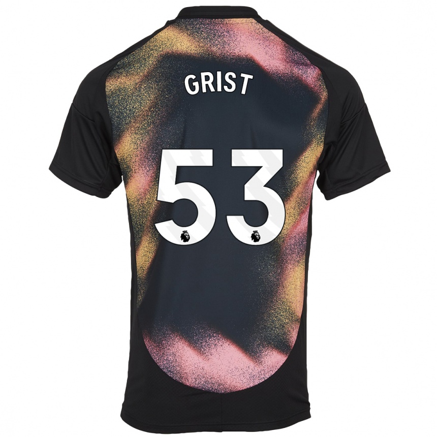 Men Football Ben Grist #53 Black White Away Jersey 2024/25 T-Shirt Uk