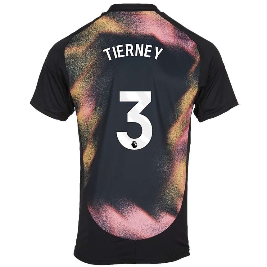 Men Football Sam Tierney #3 Black White Away Jersey 2024/25 T-Shirt Uk