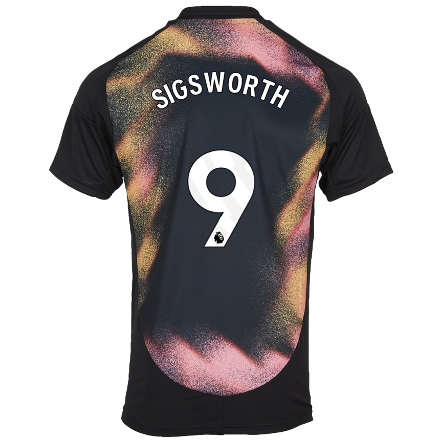 Men Football Jessica Sigsworth #9 Black White Away Jersey 2024/25 T-Shirt Uk