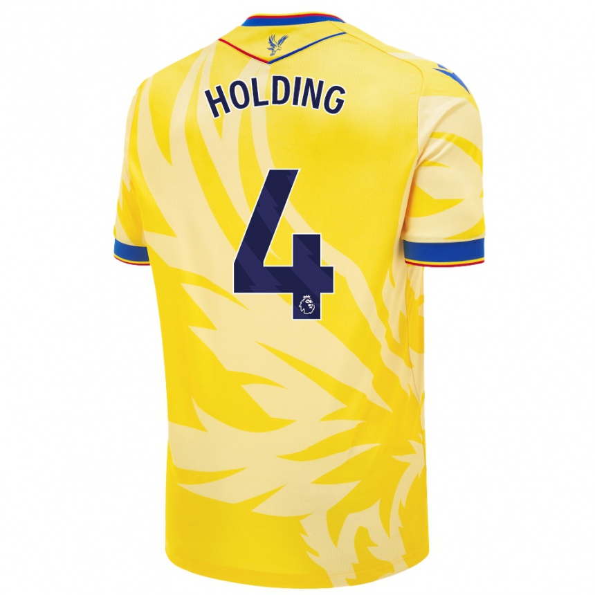 Men Football Rob Holding #4 Yellow Away Jersey 2024/25 T-Shirt Uk