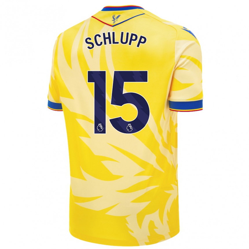 Men Football Jeffrey Schlupp #15 Yellow Away Jersey 2024/25 T-Shirt Uk