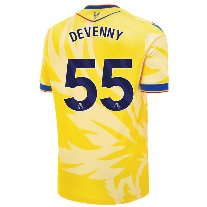 Men Football Justin Devenny #55 Yellow Away Jersey 2024/25 T-Shirt Uk