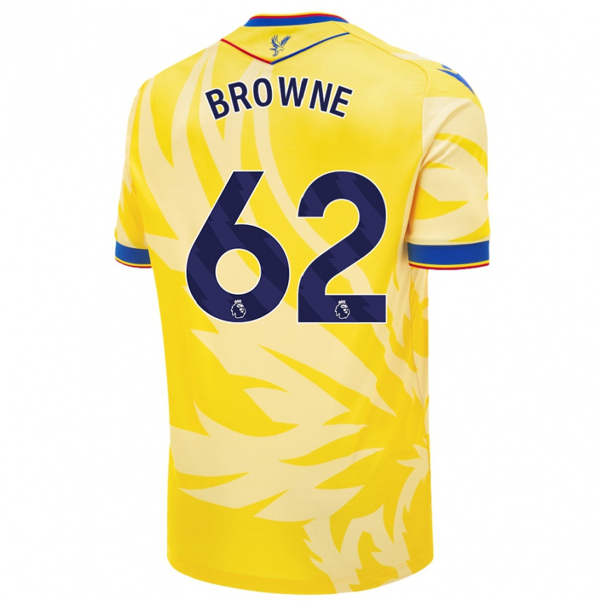 Men Football Luke Browne #62 Yellow Away Jersey 2024/25 T-Shirt Uk