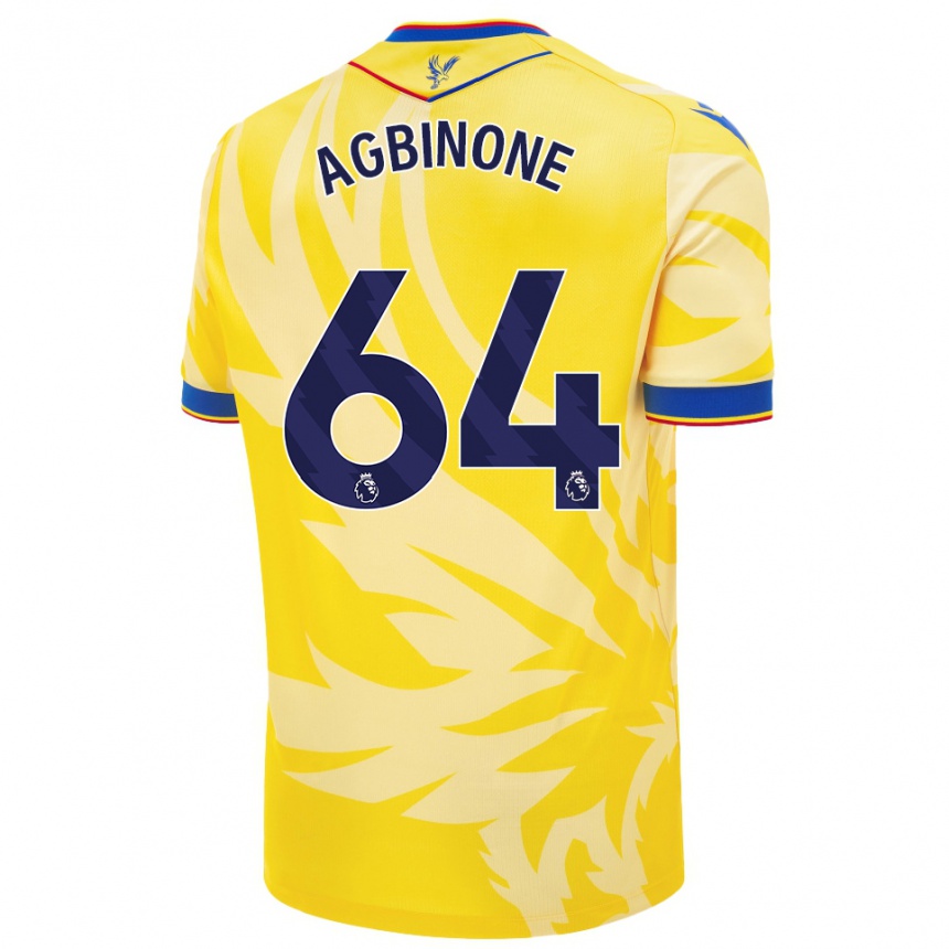 Men Football Asher Agbinone #64 Yellow Away Jersey 2024/25 T-Shirt Uk