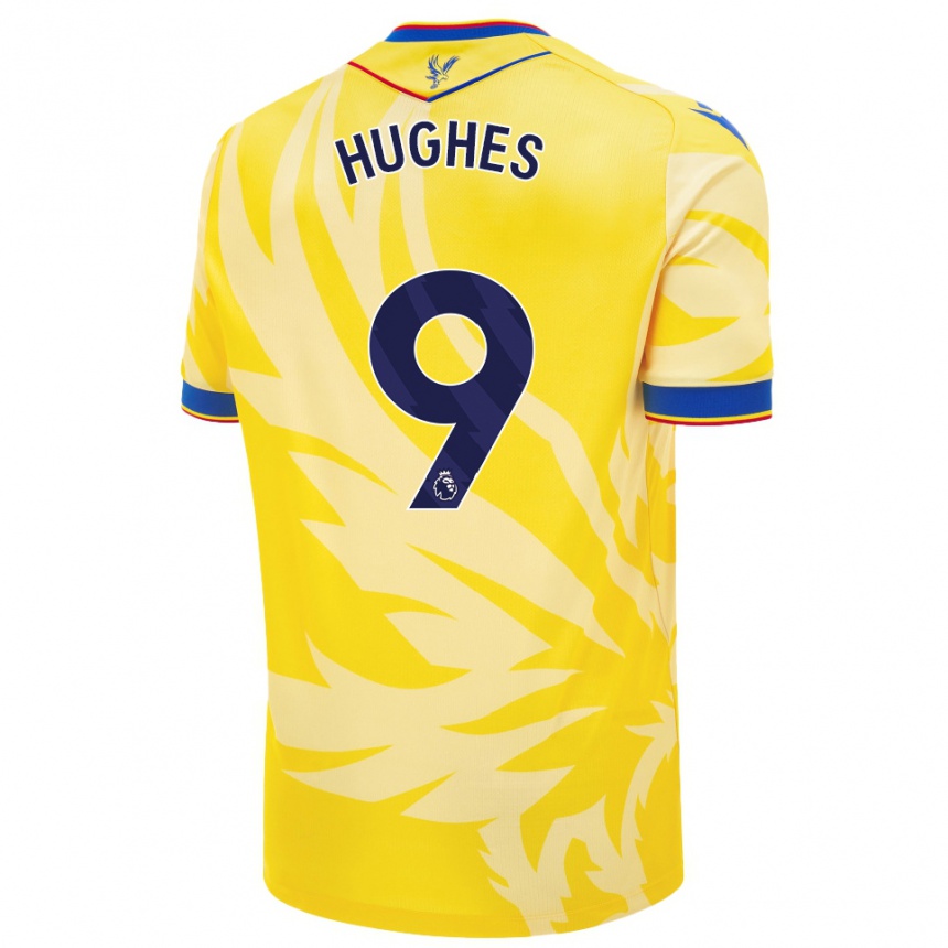 Men Football Elise Hughes #9 Yellow Away Jersey 2024/25 T-Shirt Uk