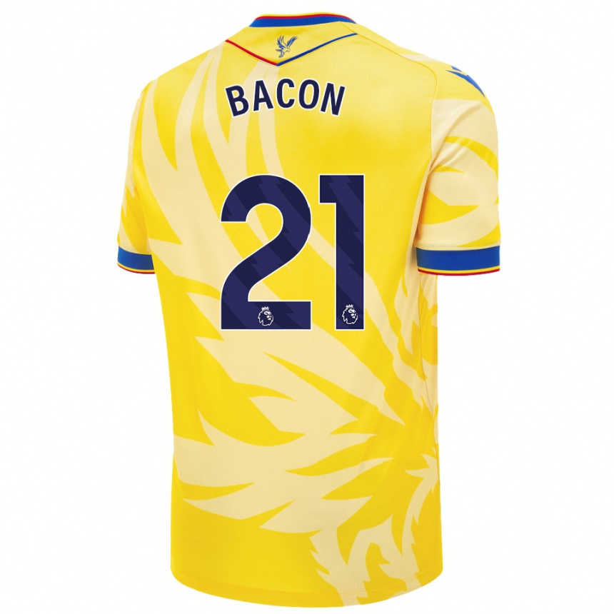 Men Football Skye Bacon #21 Yellow Away Jersey 2024/25 T-Shirt Uk