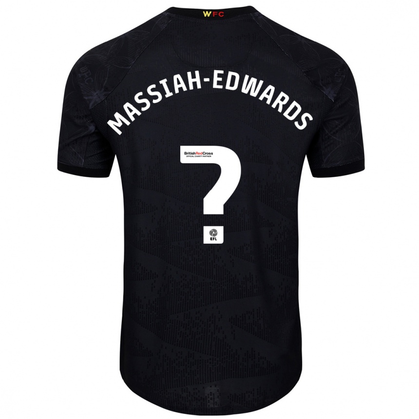 Men Football Zavier Massiah-Edwards #0 Black White Away Jersey 2024/25 T-Shirt Uk