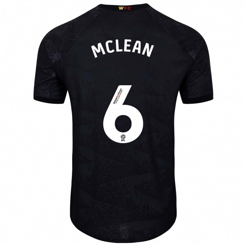 Men Football Sophie Mclean #6 Black White Away Jersey 2024/25 T-Shirt Uk