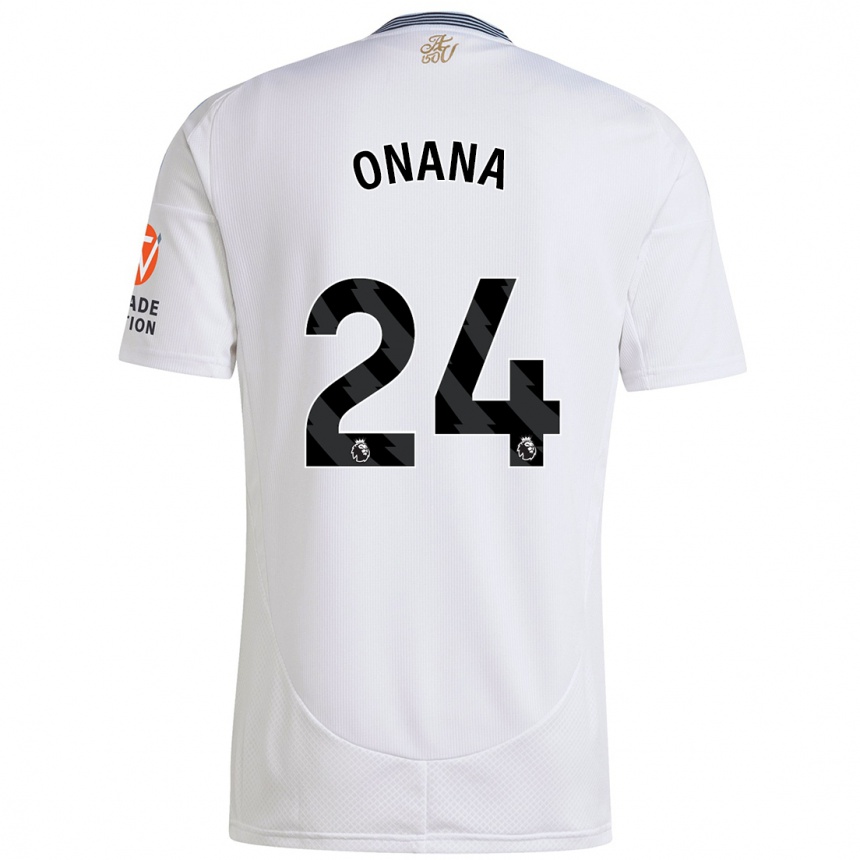 Men Football Amadou Onana #24 White Away Jersey 2024/25 T-Shirt Uk