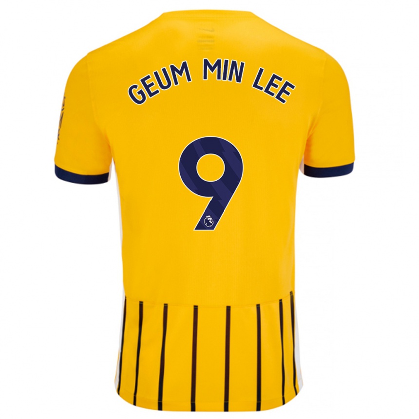 Men Football Lee Geum-Min #9 Gold Blue Pinstripes Away Jersey 2024/25 T-Shirt Uk