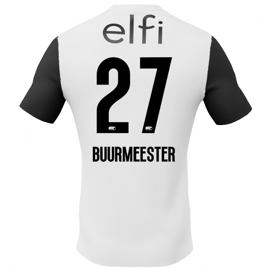 Men Football Zico Buurmeester #27 White Black Away Jersey 2024/25 T-Shirt Uk