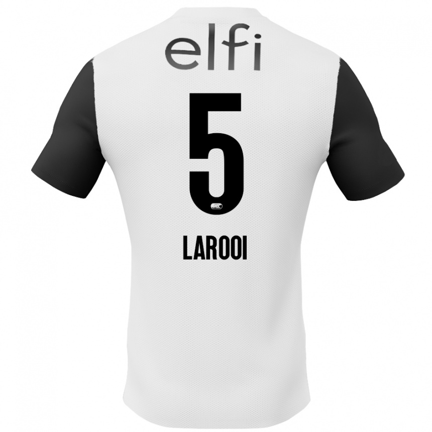 Men Football Finn Larooi #5 White Black Away Jersey 2024/25 T-Shirt Uk