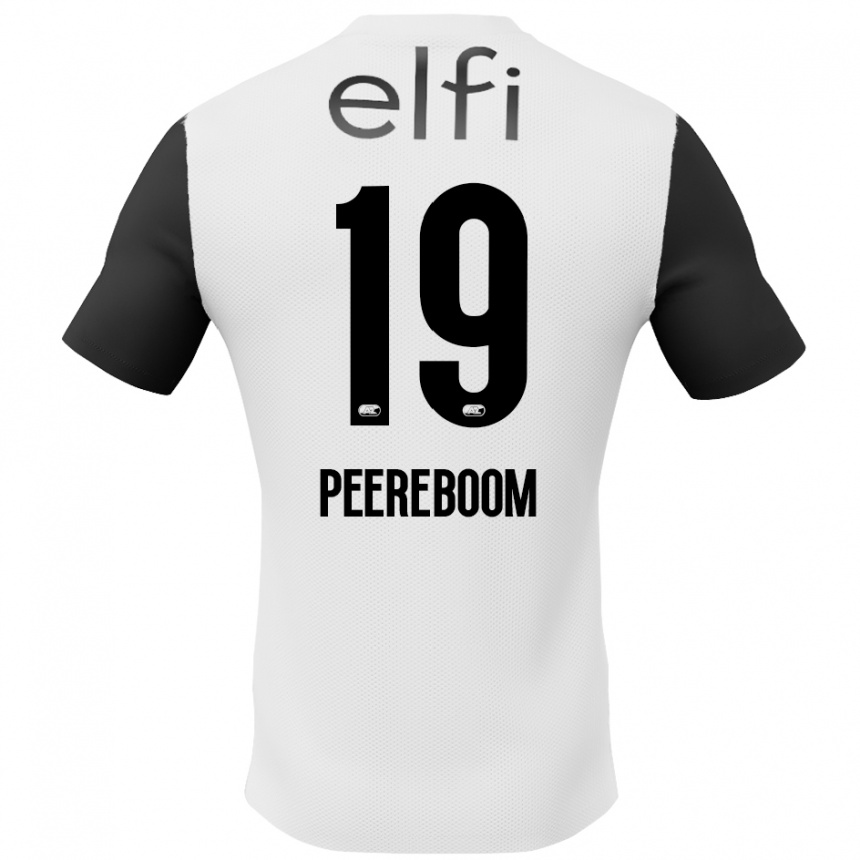 Men Football Sanne Peereboom #19 White Black Away Jersey 2024/25 T-Shirt Uk