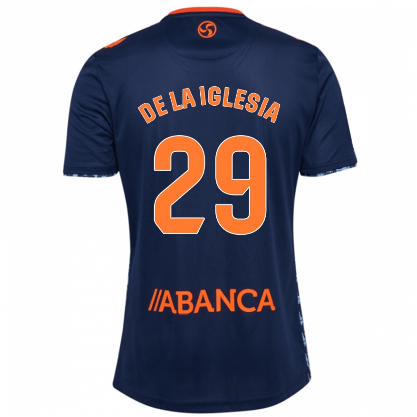 Men Football David De La Iglesia #29 Navy Blue Away Jersey 2024/25 T-Shirt Uk