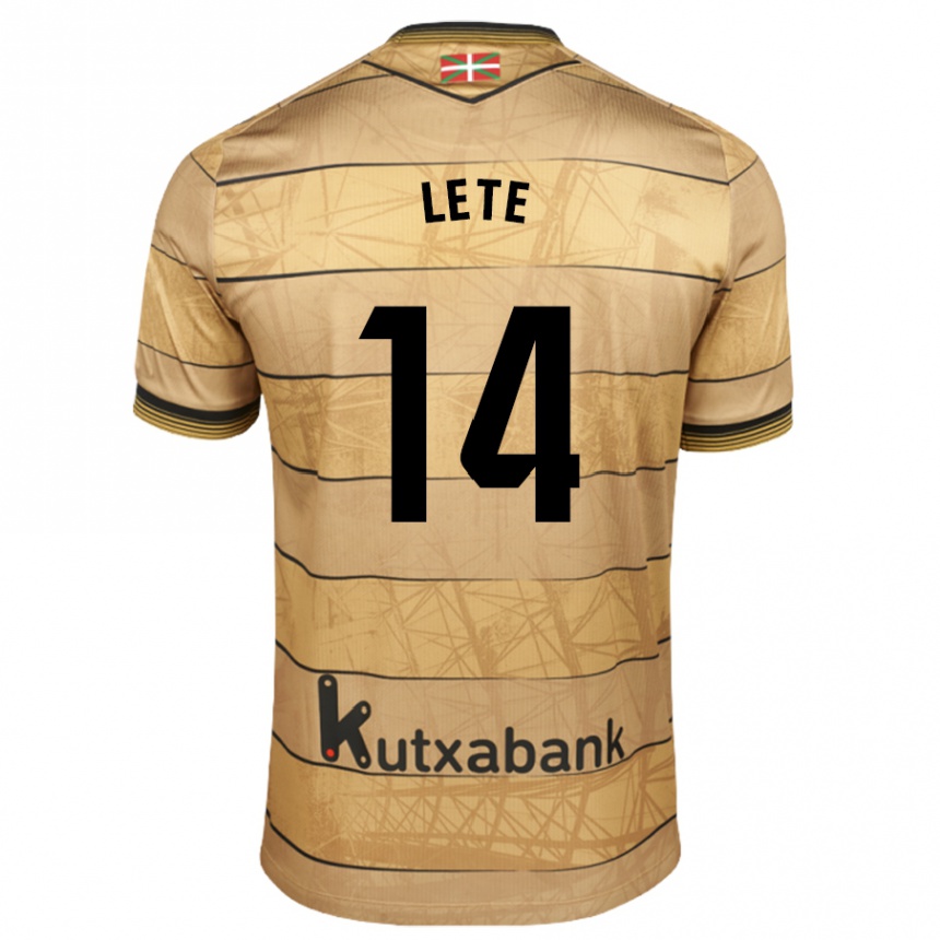 Men Football Eñaut Lete #14 Brown Away Jersey 2024/25 T-Shirt Uk